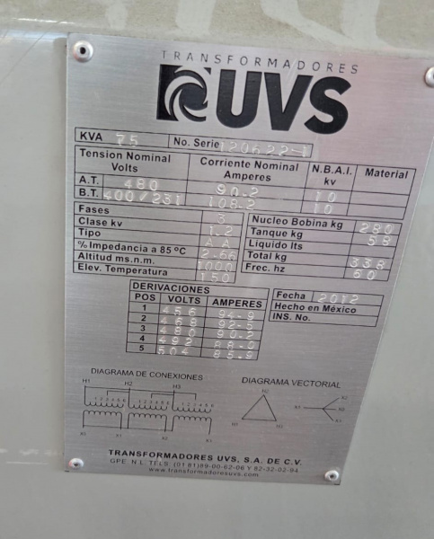 TRANSFORMADOR 75 KVA